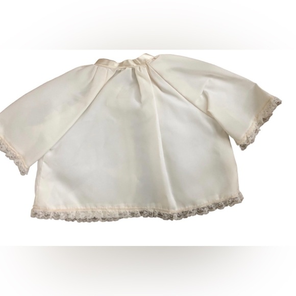 VTG Infant Christening Baptism 4 PC Dress Cape Cardigan Bonnet Ivory W/Lace OS - Picture 13 of 16